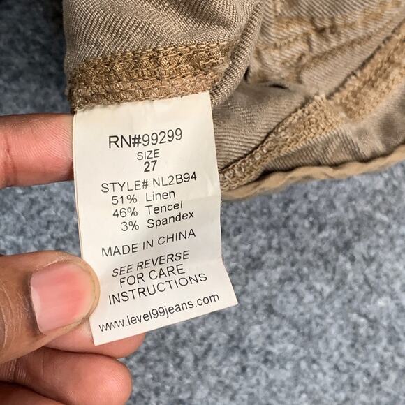 Level 99 Pants Women 27 Husk Linen Tencel Blend Dayla Cargo Pockets Utility - Picture 11 of 14